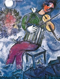 Marc Chagall – A kék hegedűs (1947)